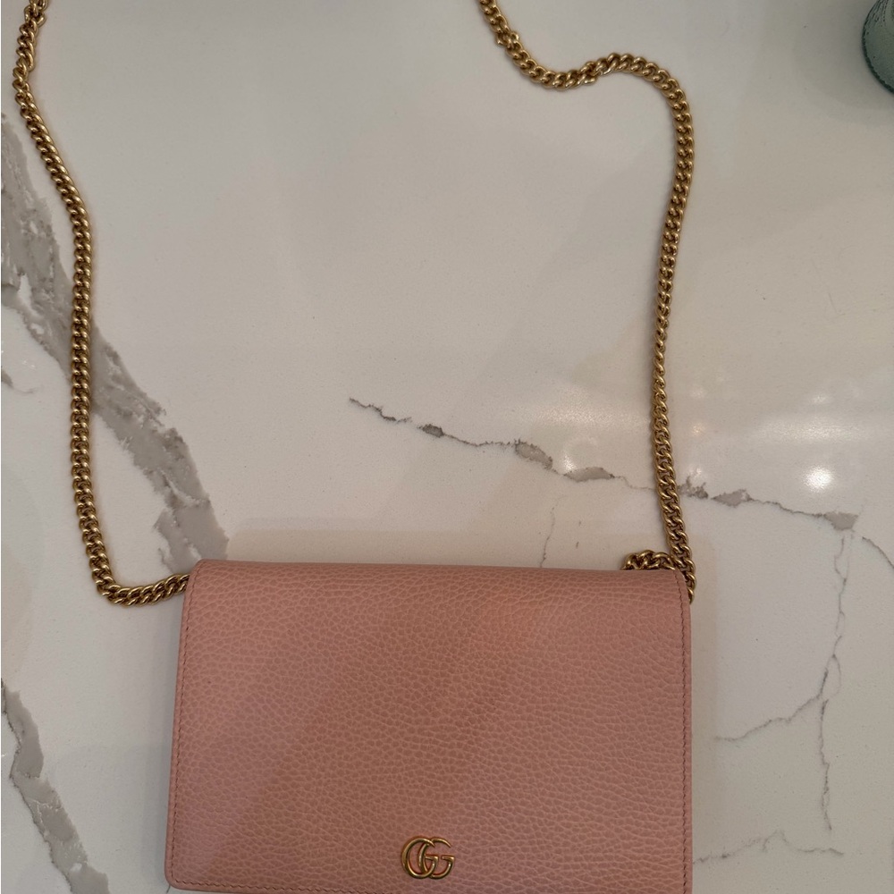 Pink Gucci Leather Crossbody Bag